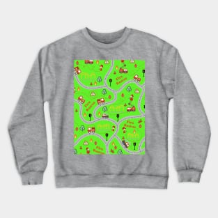 Fireman cute seamless kids pattern bright green Crewneck Sweatshirt